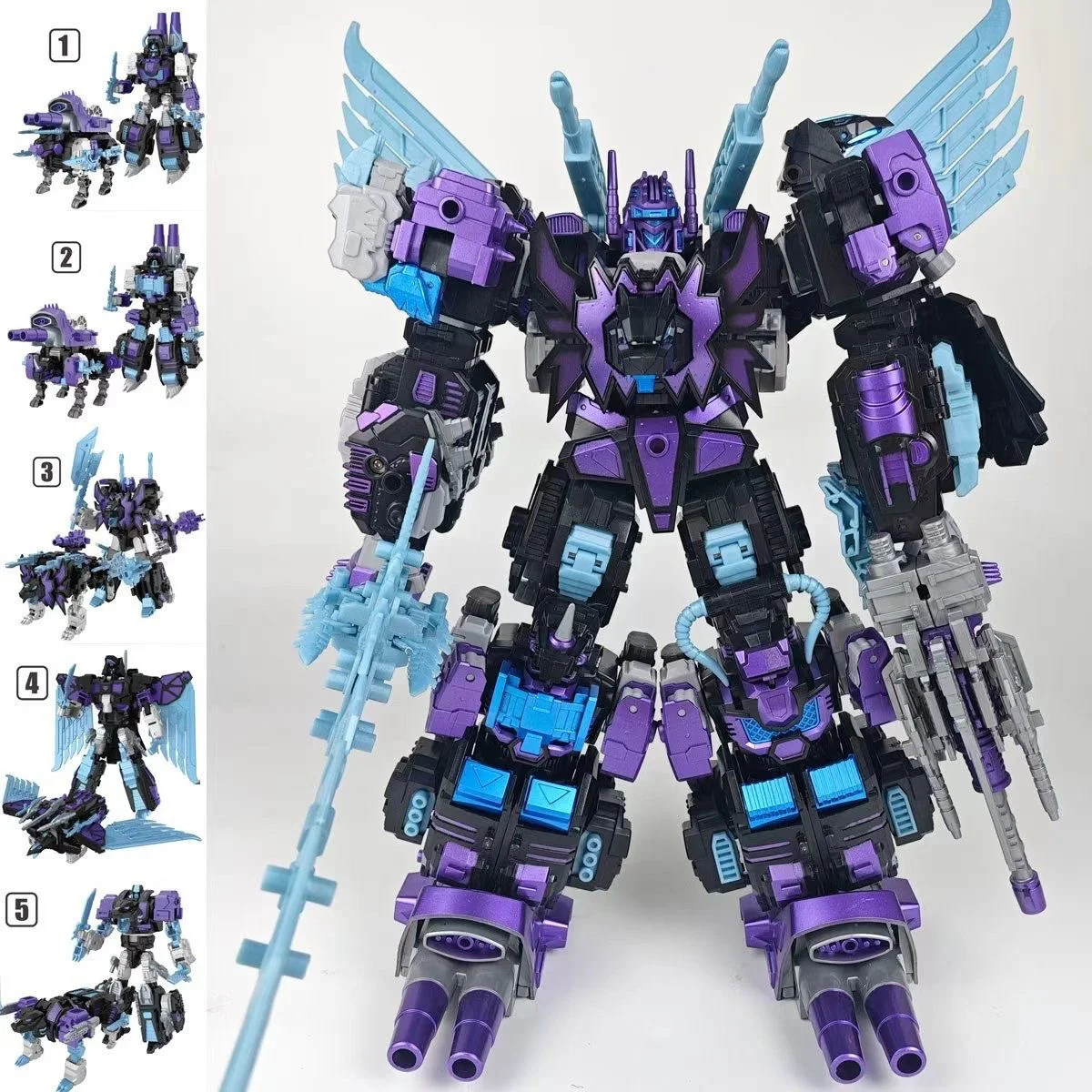 [واصل جديد] TENGYANG DARK Predacons Combiners Wars 36CM Predaking G1 36cm التحول 5 في 1 Predaking Action Figure NO BOX