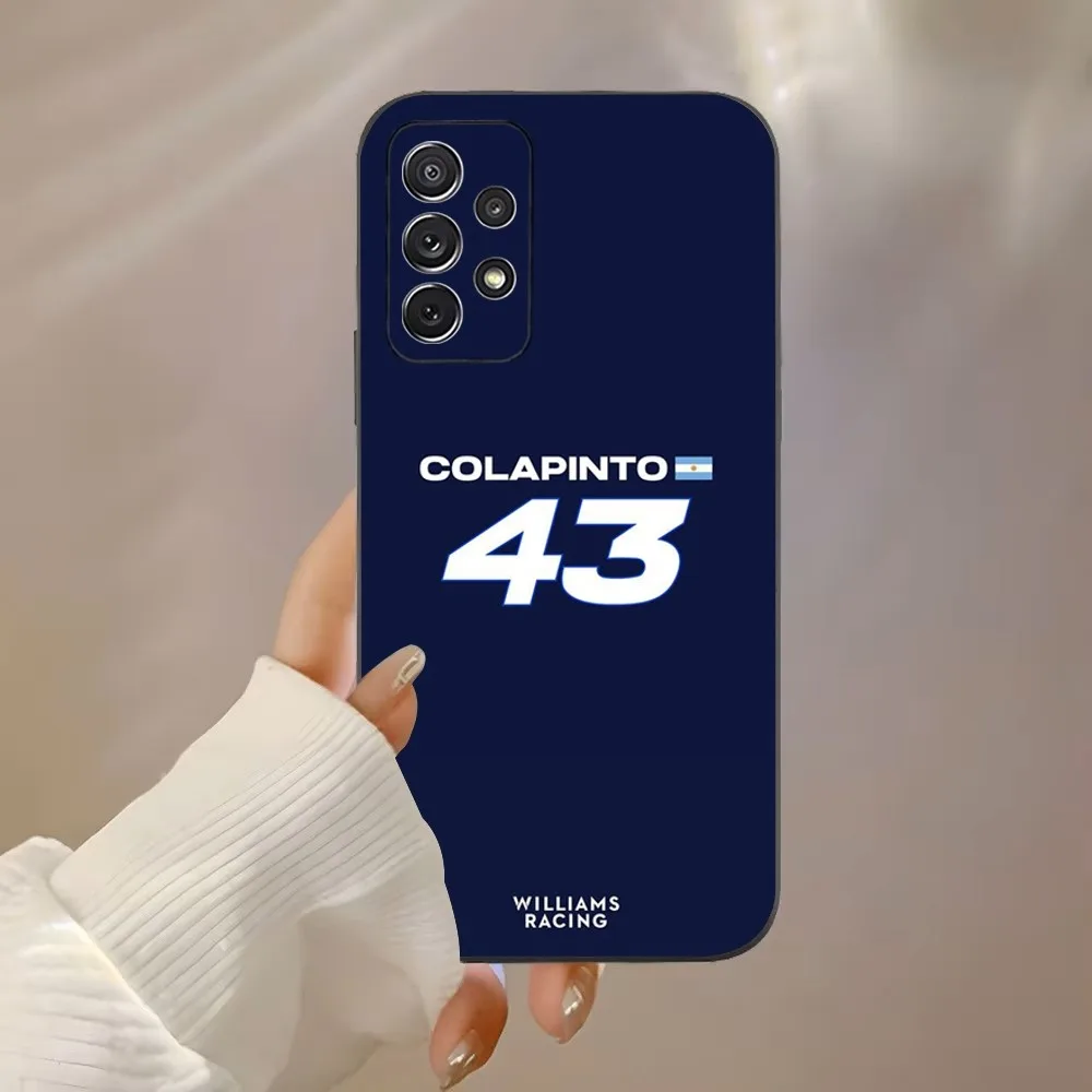 F1 F-Franco-s 43 C-Colapinto Phone Case For Samsung Galaxy A91,A80,A73,A72 ,A71,A53A52,A32 ,A31A22,A21s,A20,Black Cover