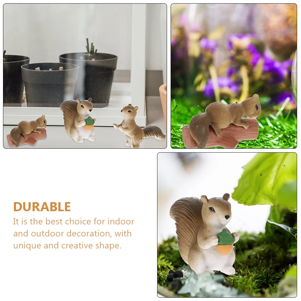 

8 Pcs Little Squirrel Ornament Garden Ornaments Decoration Animal Toy Set Mini Statues