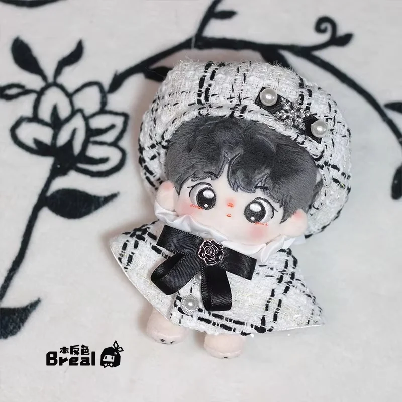 V Kim Taehyung 10 cm Katoenen Poppenkleertjes Hoge Aangepaste Mantel Set Geruite Gedrukte Baret Nunu Poppenkleertjes Vervanging Accessoires