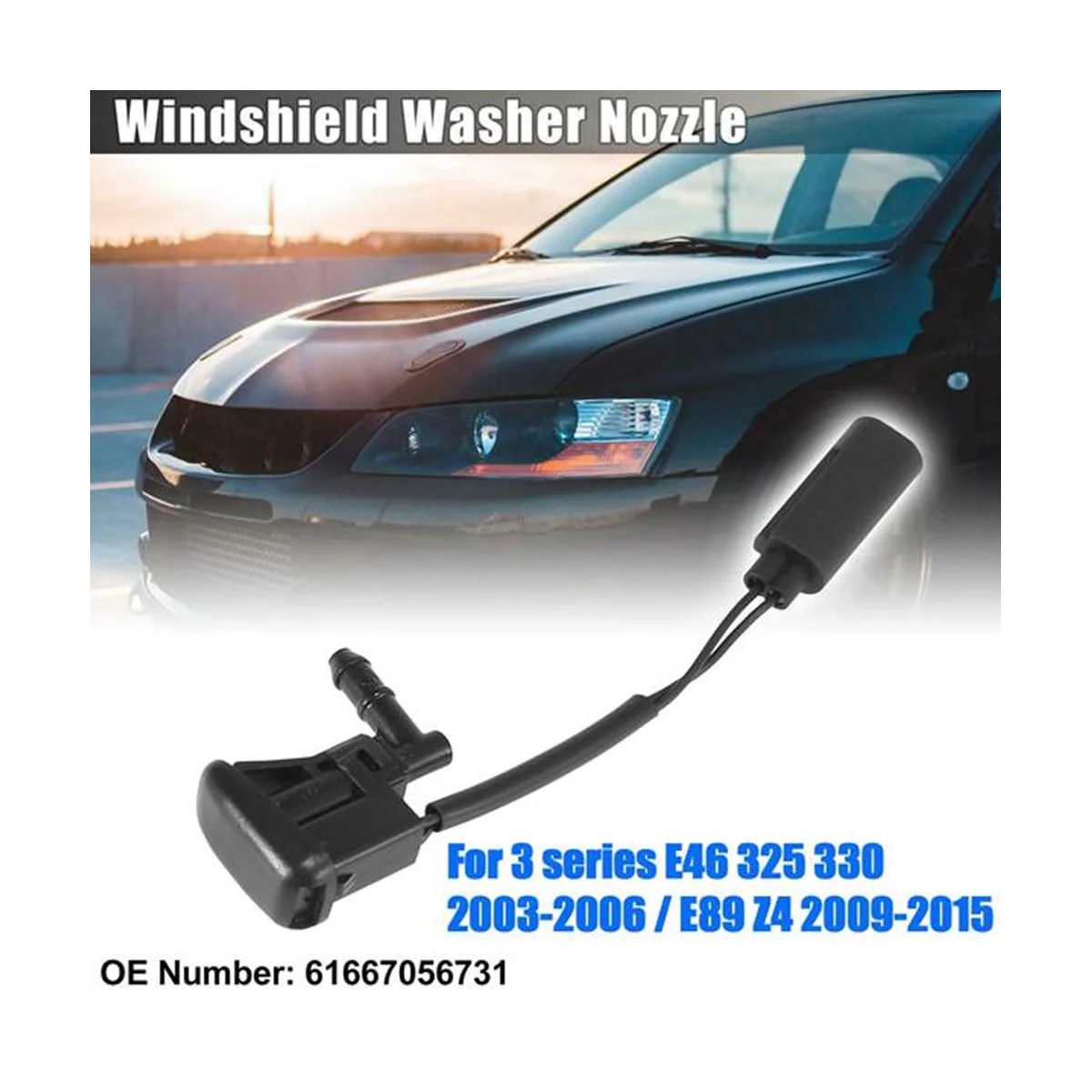 New Windshield Heated Washer Sprayer Nozzle Jet 61668361039 for 3 Series E46 325 330 2003-2006 E89 Z4