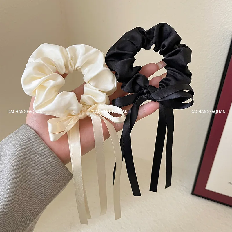 

New Women Bow Ribbon Hair Bands Fashion Simple Elastic ScrunchieElegant Retro Headband Hair Ties Girls Hair Accessories Gift