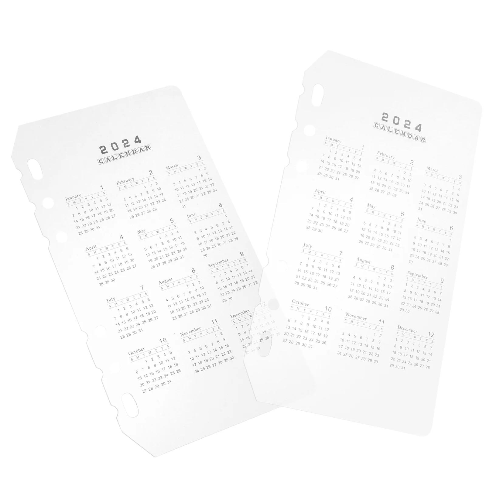 2 Pcs Calendar Divider Notebook The Transparent Binder Separator Professional Replaceable Dividers Household Daily Supply