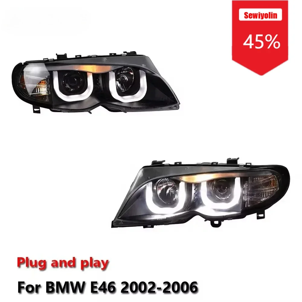 

Sewiyolin автомобильные светодиодные фары в сборе для BMW E46 2002-2006 авто противотуманные фары DRL тормозной указатель поворота Plug and Play