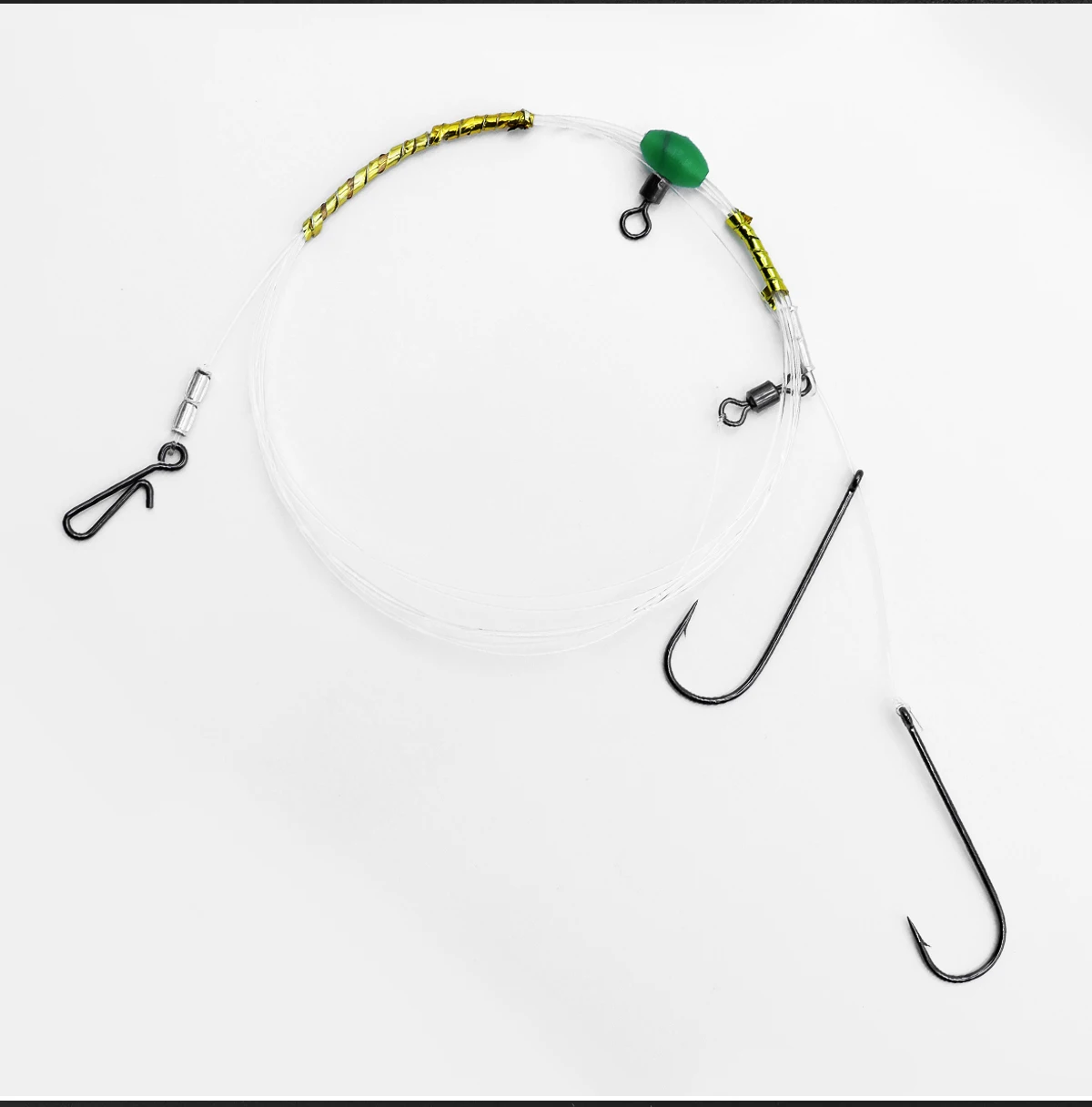ZYZHE 1/3/5 Stück Meeresfischerei-Rollenrigs mit Doppelhaken, vorgebundene Angelrigs für Strand- und Uferfischerei auf Flunder, Whiting, Barsch – Detail 7