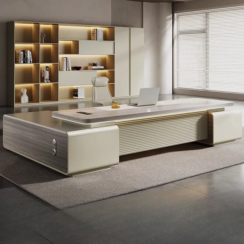 Manager Asthetic Storage Desk Executive Manager Drawers Long Office Computer Table Standing Study Modern Escritorio Home Office