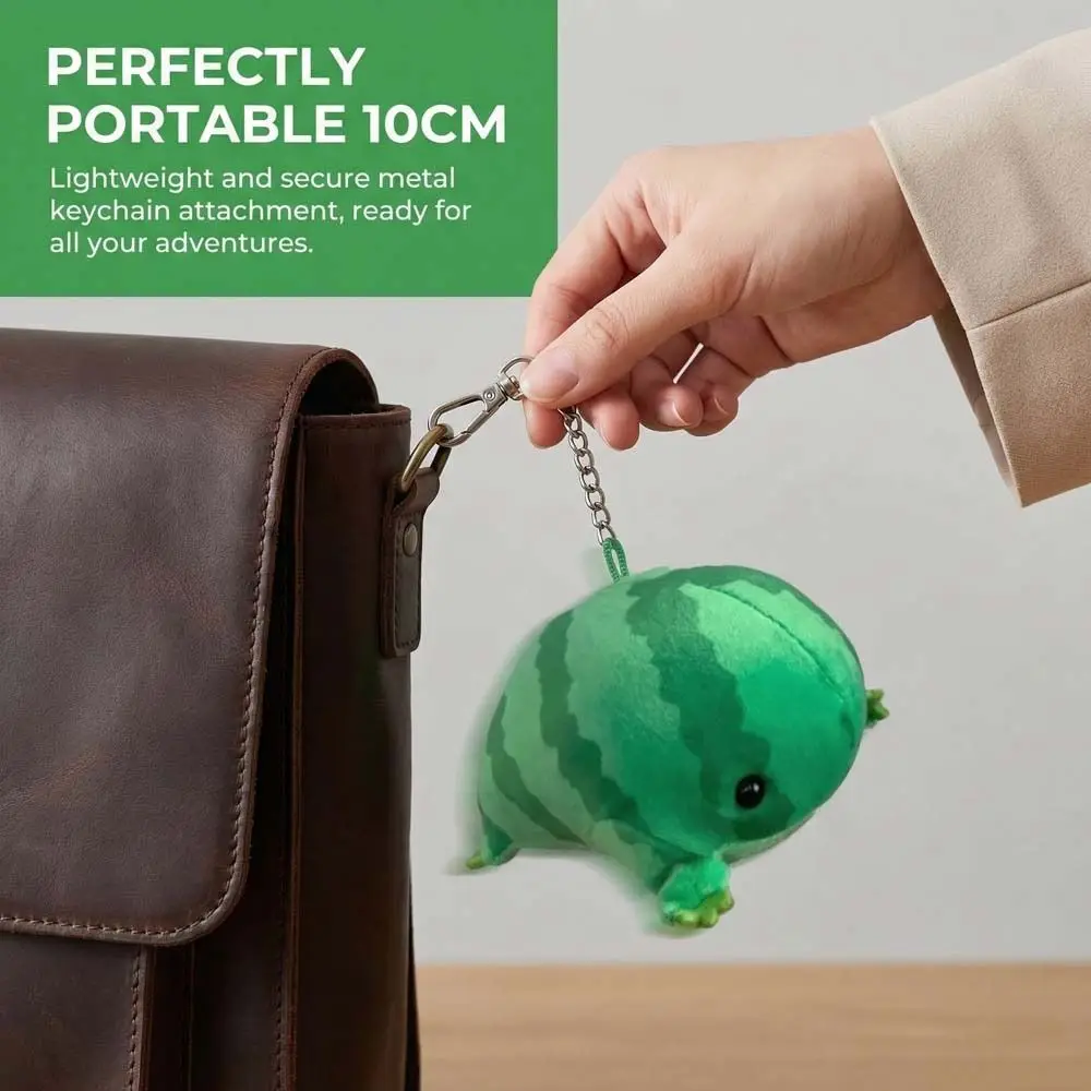 Cartoon Style Green Frog PP Cotton Green Color Frog Keychain Soft Material Fluffy Texture Stuffed Animal Birthday Gifts view 5