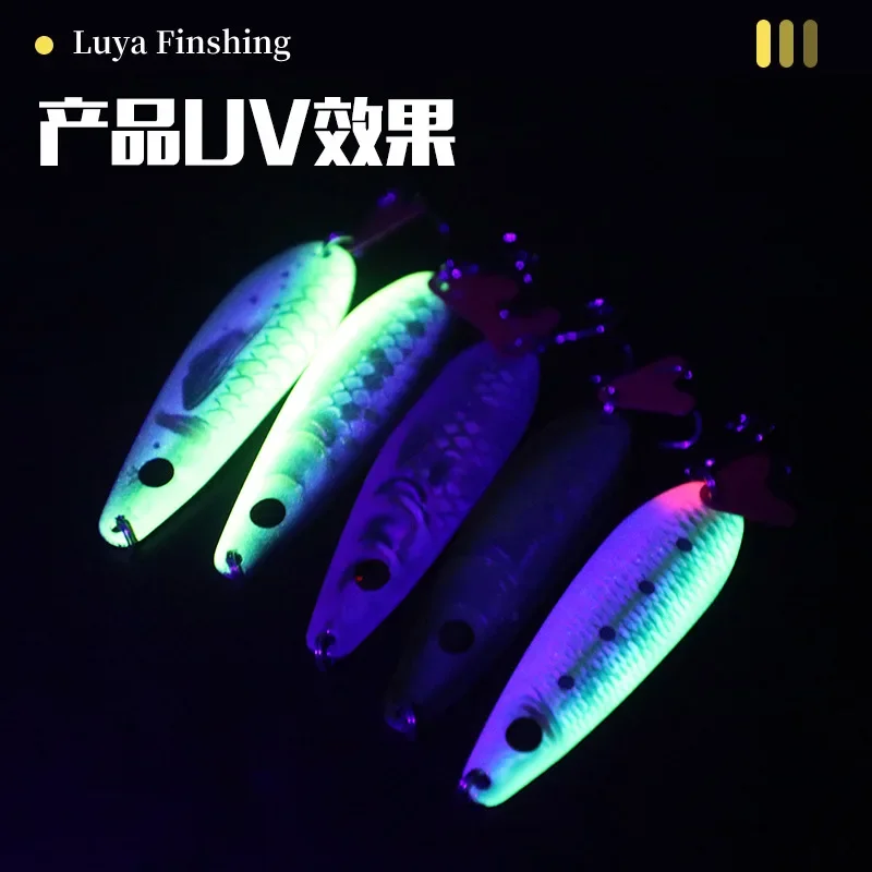 DUODUOYU 1 قطعة ملعقة معدنية الصيد إغراء 18 جرام/75 مللي متر المعادن خطاف ثلاثي الصب سبينر التصيد ملعقة الاصطناعي الطعوم الصلبة معالجة