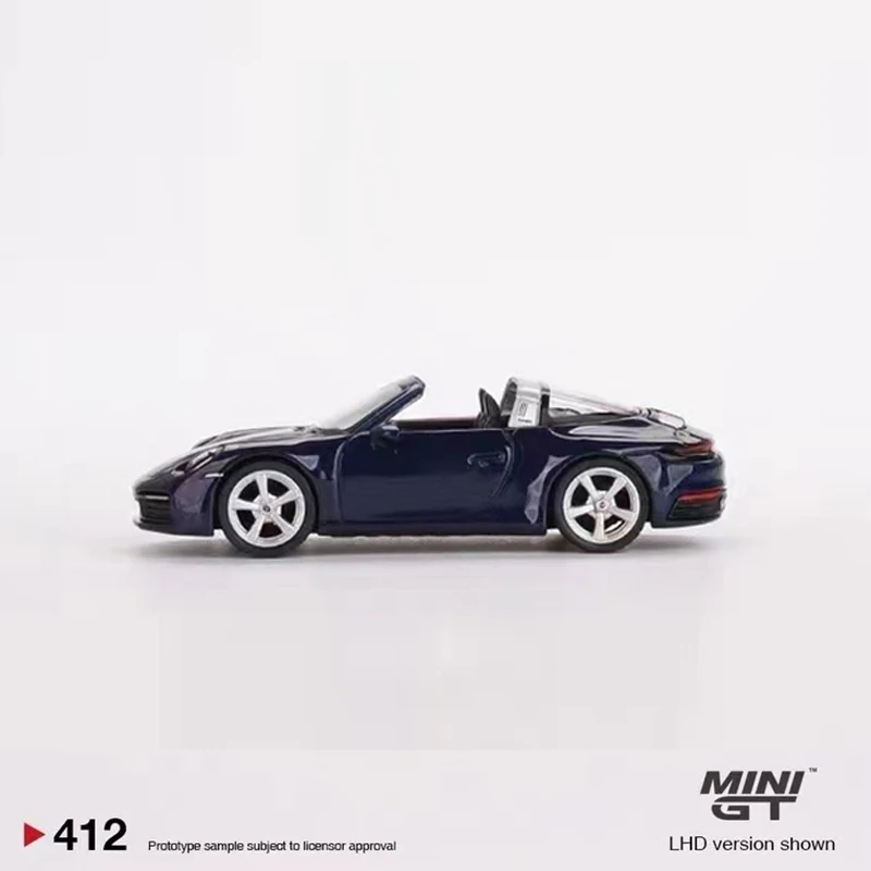 Мини GT 1:64 модель автомобиля 911 Targa 4S литье под давлением-Gentian синий металлический дисплей подарки