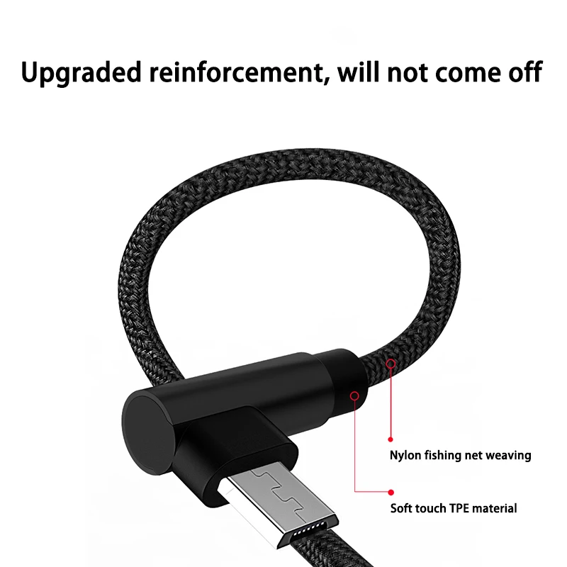 Cable de codo Micro USB de carga rápida 3A para juego, 3 unidades, para Samsung, Xiaomi, Redmi, POCO, Huawei, Honor