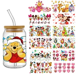 Disney Winnie the Pooh Mickey UV DTF Sticker for 16oz Cup Wrap Transfer Sticker Custom Label DIY Logo Self adhesive