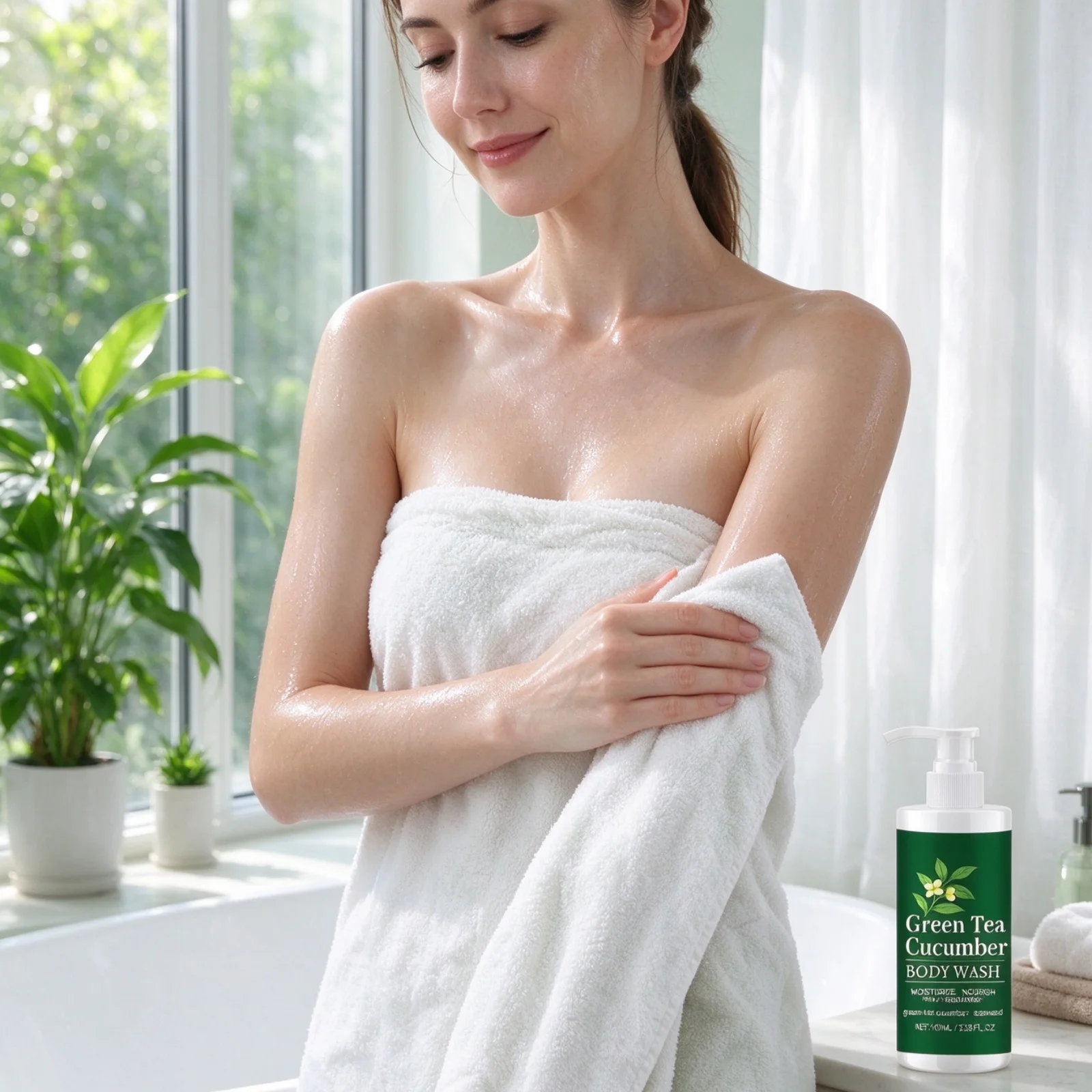 Green Tea Body Wash Deeply Nourish Skin Remove Body Dirt Protect Skin Barrier Relieve Dryness Long Lasting Fragrance Shower Gel