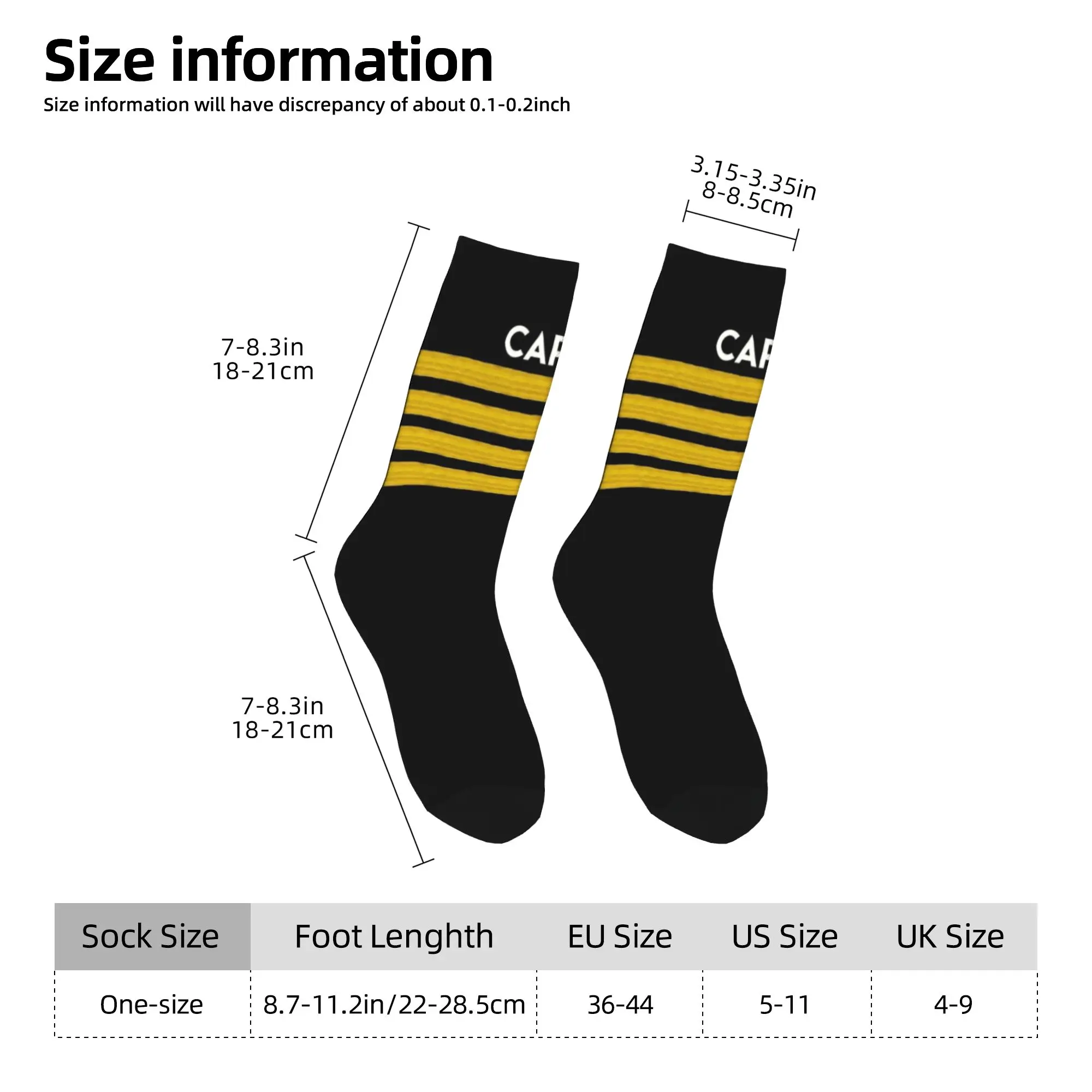 Captain Epaulets Stripes Man Crew Socks Unisex Cute Aviator Flight Pilot Spring Summer Autumn Winter Socks Women