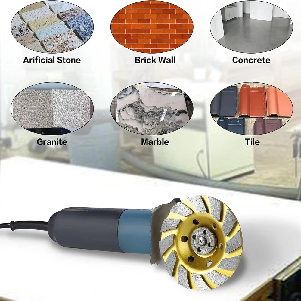 1-10Pcs 4 Inch Diamond Concrete Grinding Wheel Discs Stone Ceramic Turbo Diamond Grinding Cup for Angle Grinder Polishing