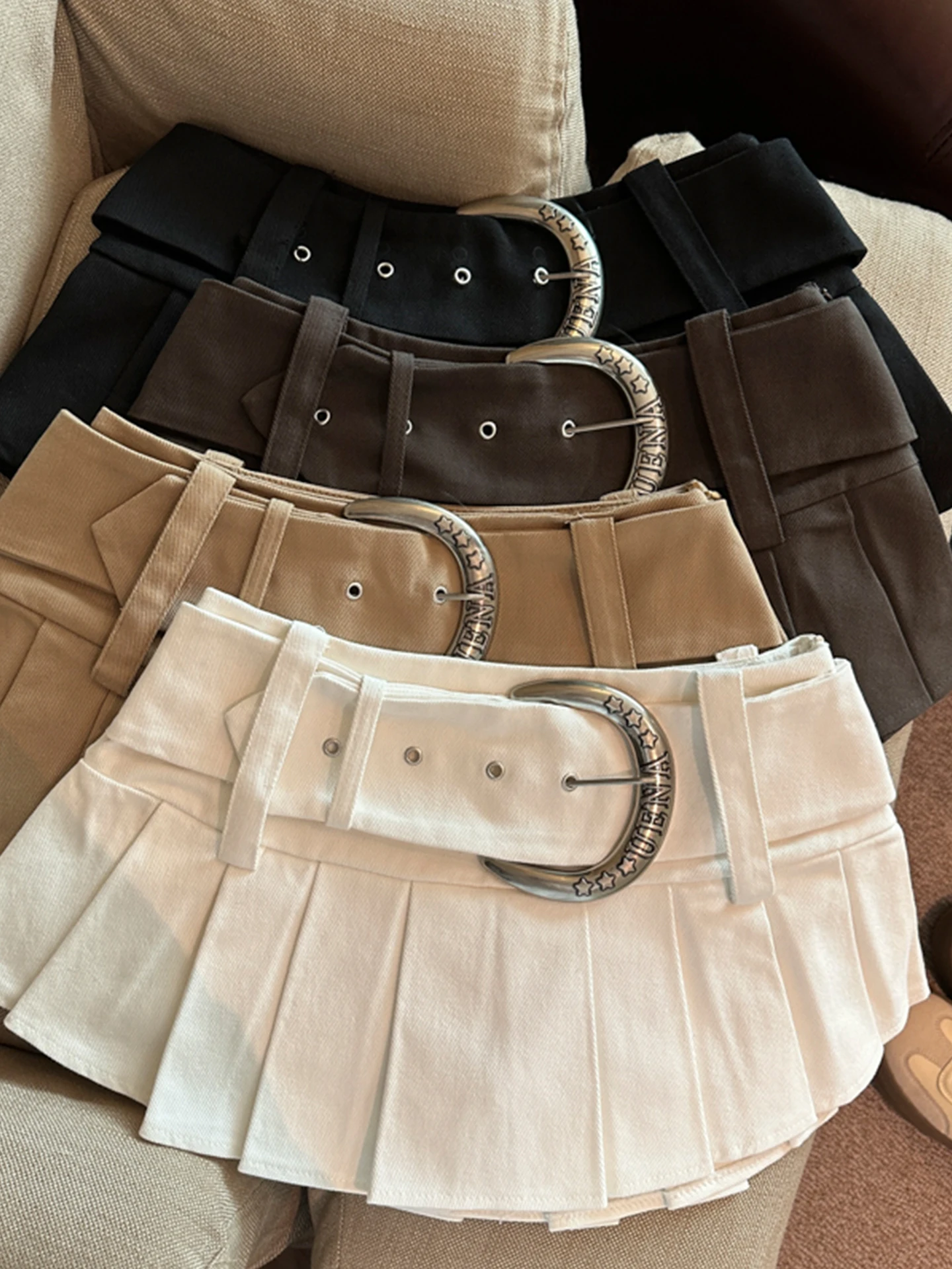 

Рекомендованная Эмили Клуд плиссированная юбка А-силуэта для женщин, весна-лето, с поясом, не просвечивающая, короткая, милая, с высокой талией