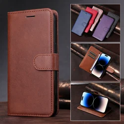 Pure Color Wallet Flip Leather Case For Moto G5 G5S G6 G7 G8 G9 G 5G Play Power Plus Stylus 2021 Edge 20 30 S X30 Book on Cover