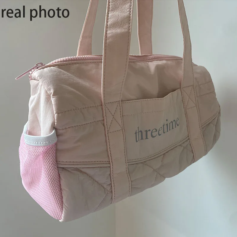 Bolso de mano de gran capacidad Ins para mujer, bolsa de almacenamiento de viaje al aire libre, bolso de hombro de almacenamiento para gimnasio