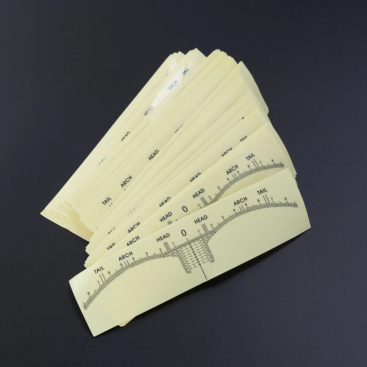 100Pcs Disposable Eyebrow Ruler Stickers Microblading Measuring Tool Eyebrow Shaping Guide Stencils