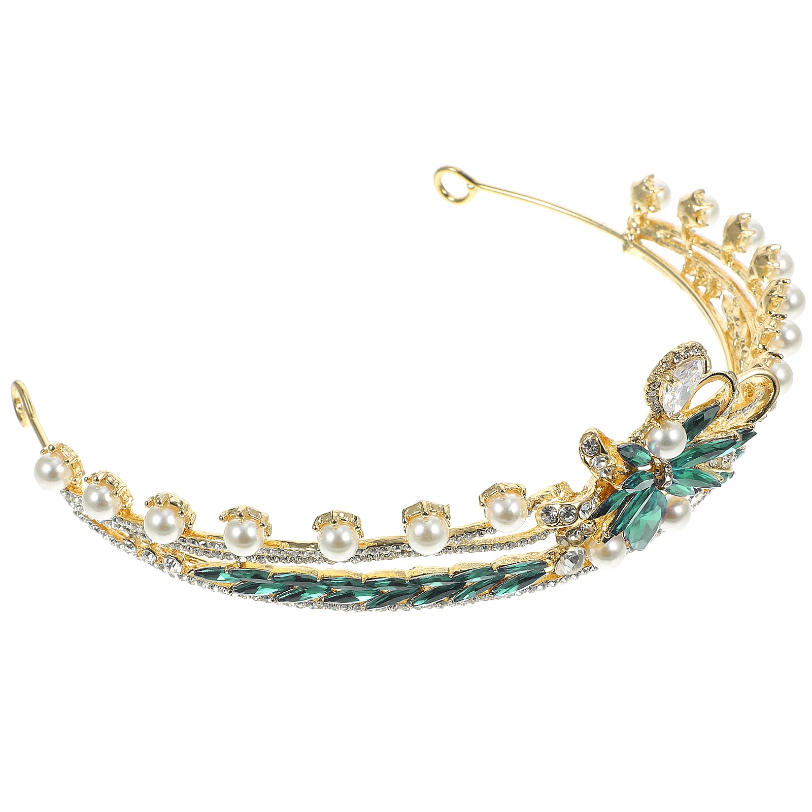 

Pearl Rhinestone Crown Headb Women Bridal Wedding Hair Accessories Crystal Fairy Crown Elegant Hairstyle Decor