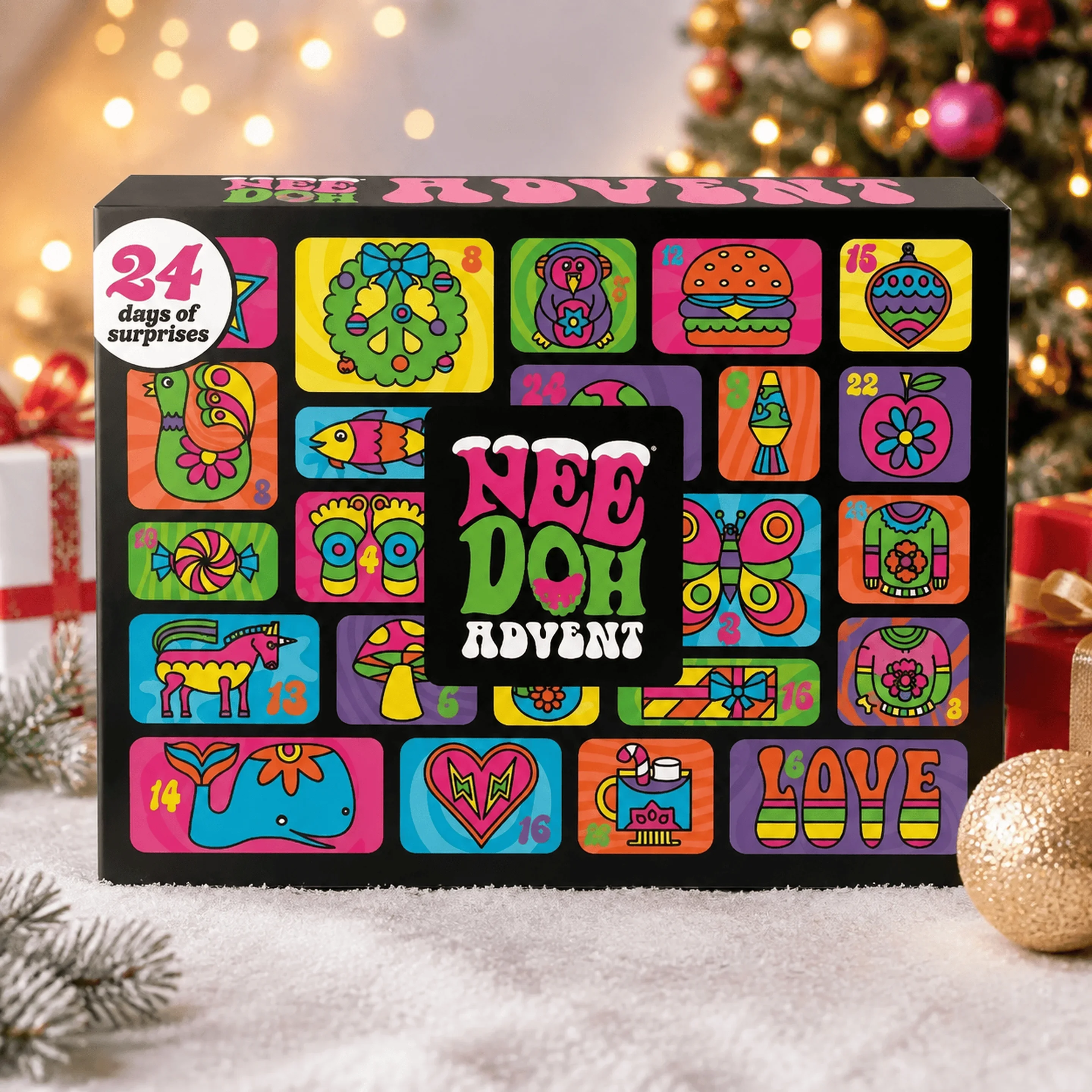 2026 NeeDoh Advent Calendar 13/24‑Day 3D PVC Countdown Box Christmas New Year Surprise Gift Sensory Squish Fidget Toy