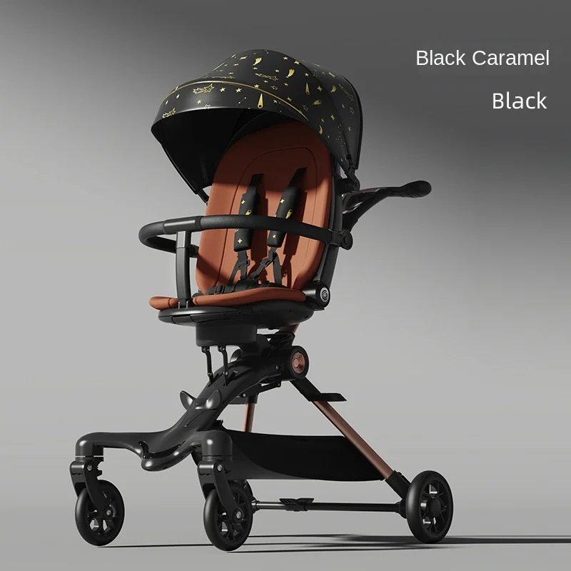 

Easy To Carry Sunscreen Baby Stroller Multi-functional Two-way High Landscape Can Sit and Lie Down Newborn 4 Wheel Stroller