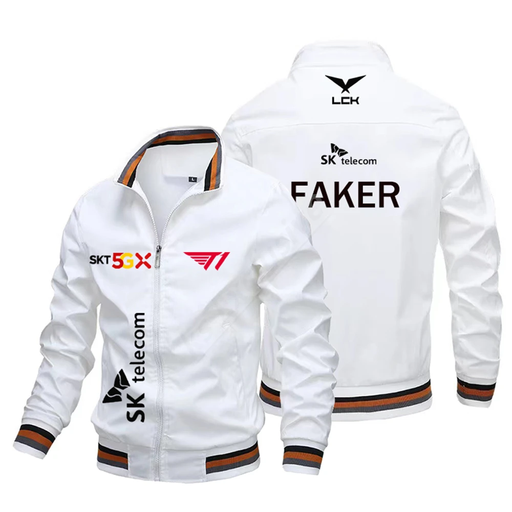 New 2023 LCK SK Telecom T1 Global Finals Jacket S13 Casual Men's Windproof Bomber Jacket FAKER Fan Jacket t1 Team Support Top