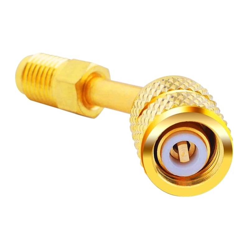 High Performance R410A Adapter 2 Straight Adapter & 2 Angled Adapter Brass Made Suitable for Air Conditioners HVAC