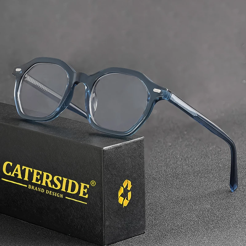 

CATERSIDE Retro Square Eyeglass Frames Men Anti Blue Light Computer Glasses for Women High-Quality Eyewear Fashion Business