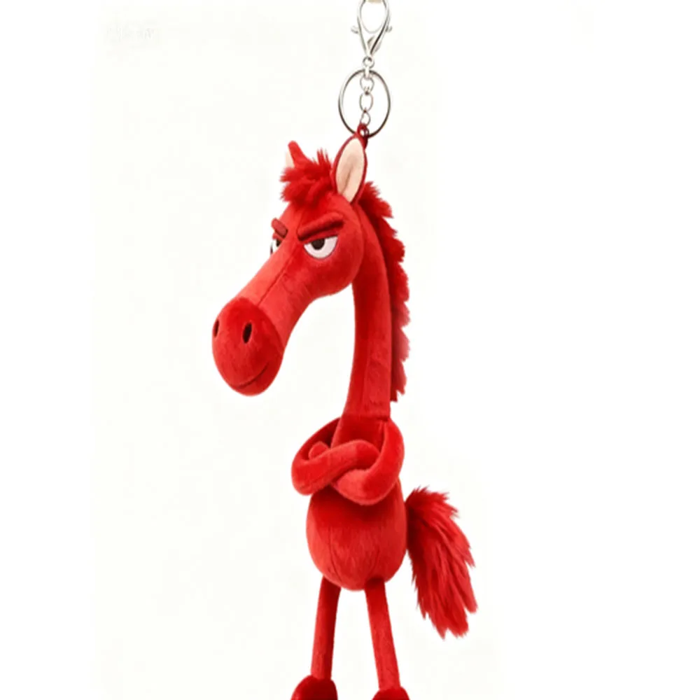 Black Horse Keychain 14CM Plush Toy Backpack Pendant Decoration Year of The Horse Plush Toy New Year's Gifts for Boys and Girls
