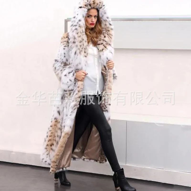 Women's Autumn/Winter Top Coat Faux Fur Leopard Print Warm Comfortable Loose Casual Design Fashion Advanced Soft Niche Versatile