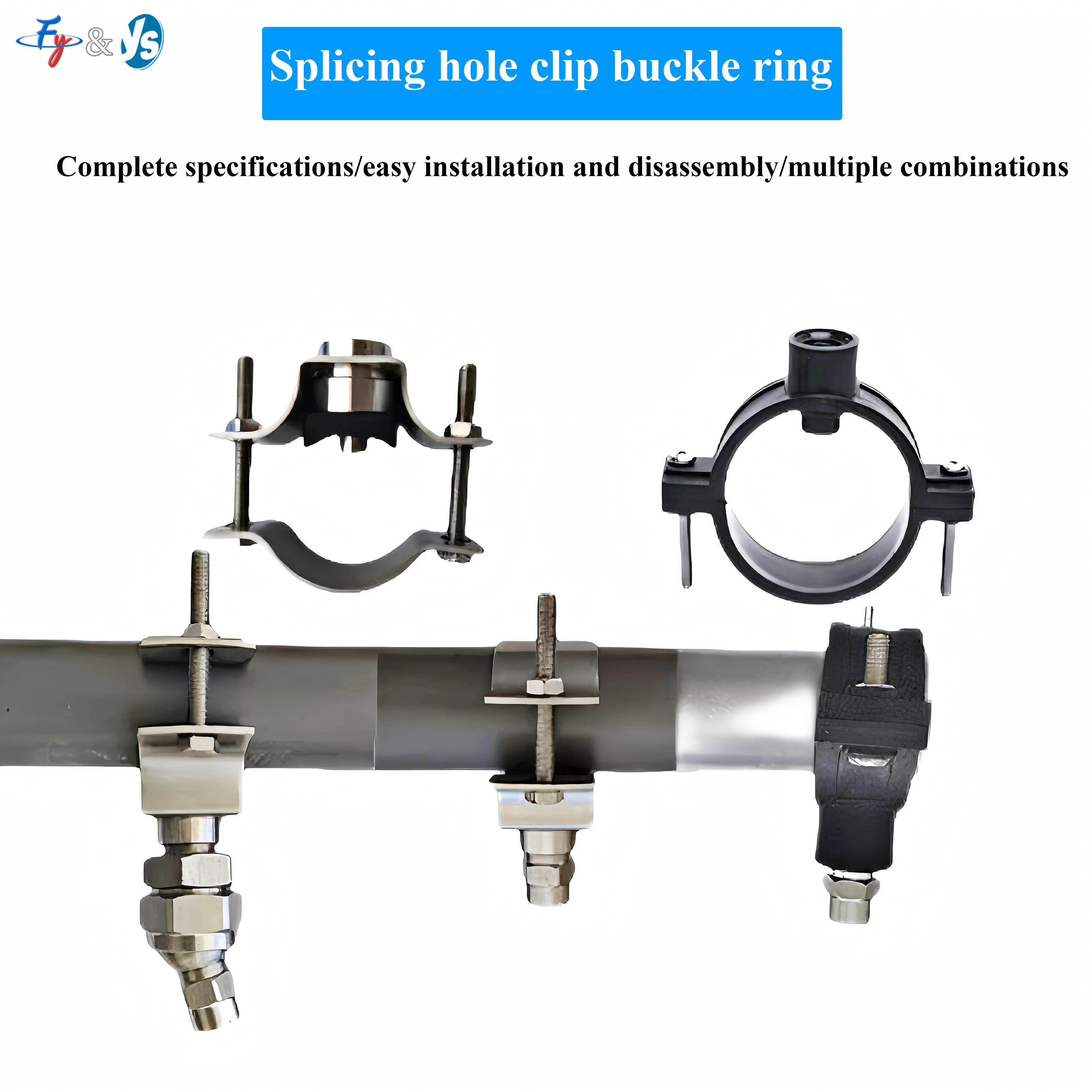 3/4”~2” Plastic Split Eyelet Connector for Fixing Nozzles and Pipes, Assembly Hole Base Clamp Pipe Nozzle Connection Accessory