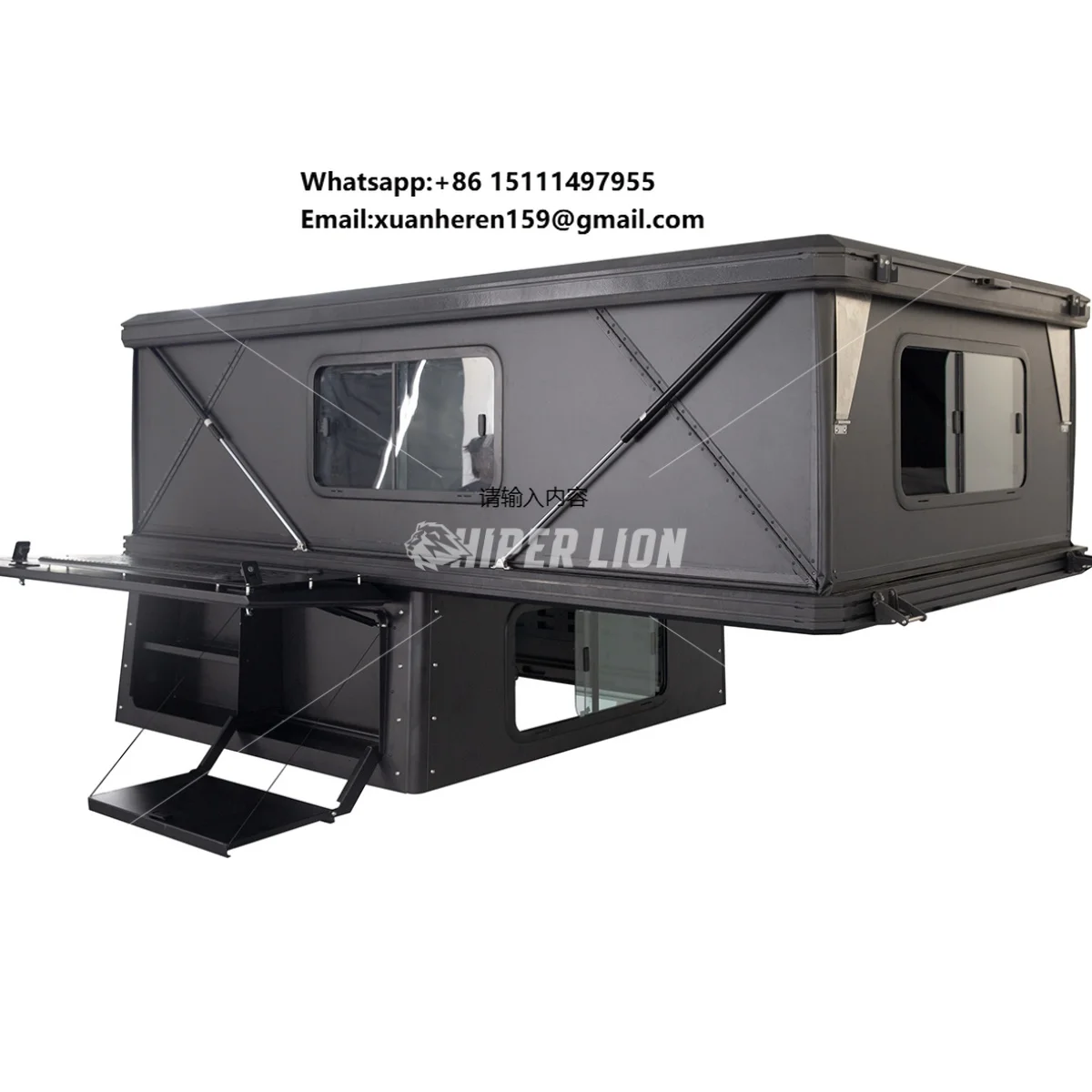 Hard Side Truck Camper Aluminum Honeycomb Hard Panel Rooftop Tent with Kitchen for Jeep Gladiator