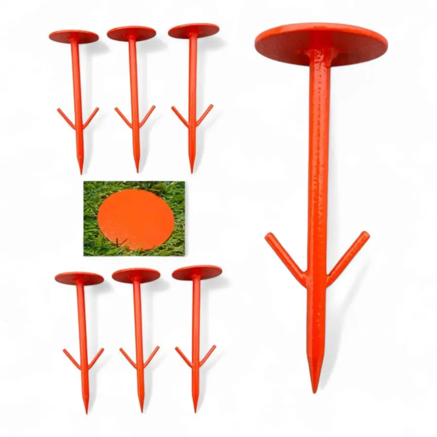 

Набор оранжевых маркеров для разметки границ, геодезических колышков, маркеров для разметки земли, маркеров для разметки линий собственности, маркеров для разметки двора, длина 6 дюймов, диаметр 2 дюйма.