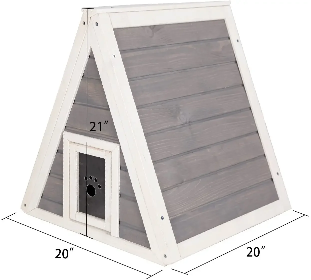 Outdoor Cat House for Feral Kitties Weatherproof Wood Cat Shelter with Escape Door