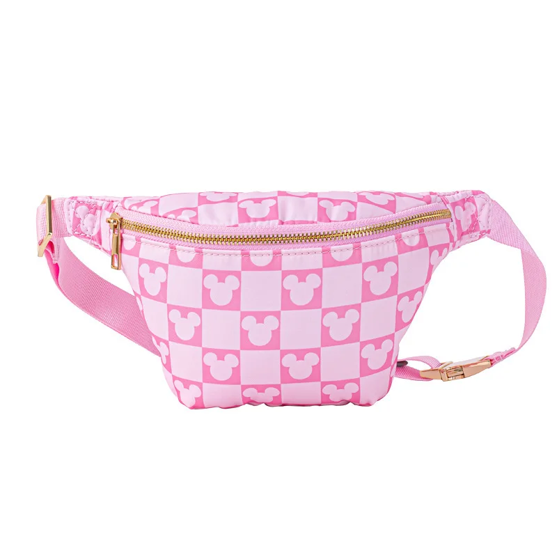 Hot Children Mickey Mouse Pack Bow Print Large Capacity Multifunctional Crossbody Waist Bag For Outdoor Running Travel Storage