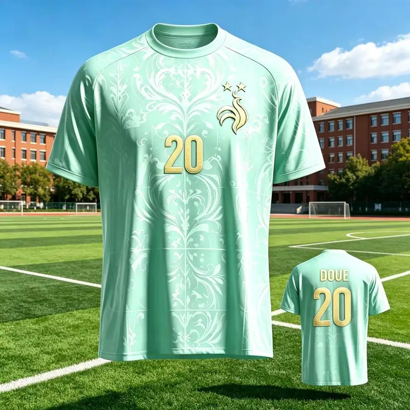 2026-2027 Neues Trikot im Fan-Design von Frankreich, T-Shirt Mbappé # 10, Dembélé # 7-Kinder, Erwachsene, Sport- & Freizeit-Tops T-Shirt Eltern-Kind – Detail 13