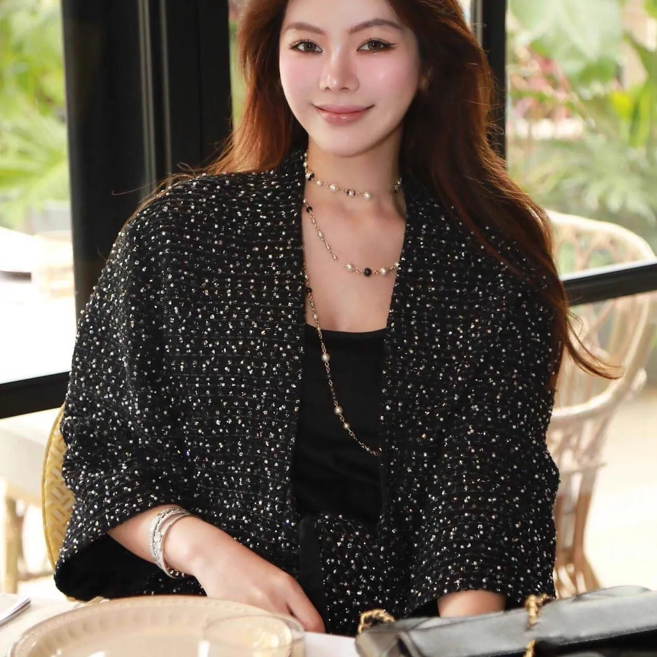 

Осеннее новое пальто с крупной вышивкой из бисера и сетчатым узором, универсальный ткацкий ремень, грубое пальто с цветочным принтом