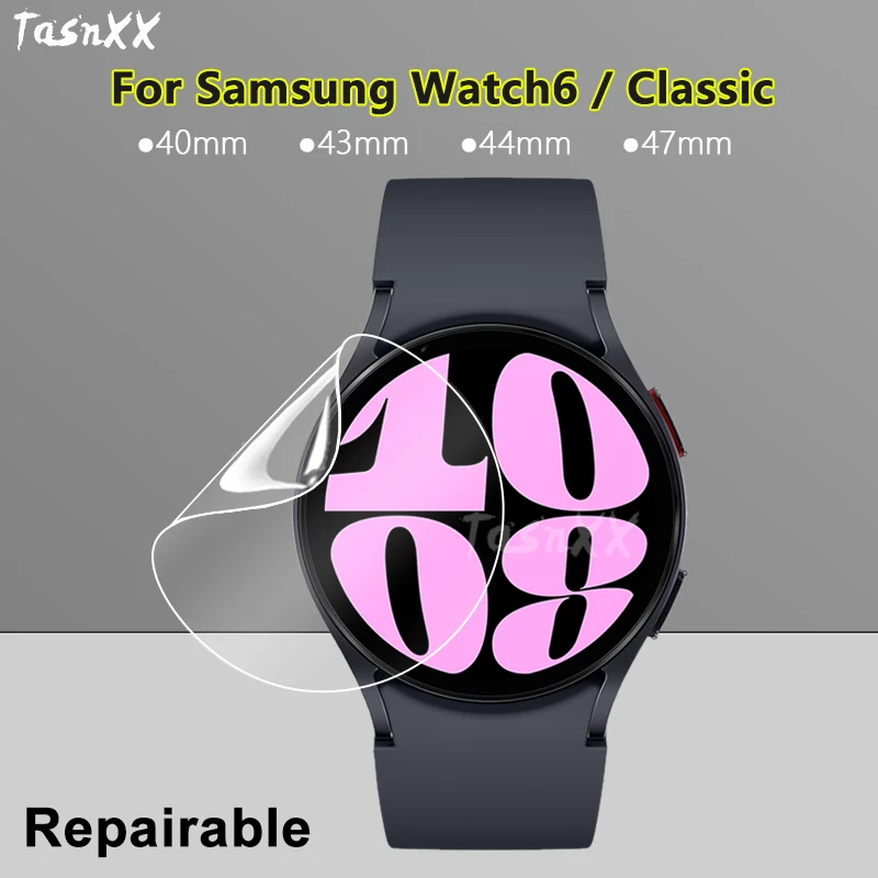 Ultra Clear Slim Screen Protector For Samsung Galaxy Watch6 Classic Pro 40mm 44mm 47mm Repairable Soft Hydrogel Film -Not Glass