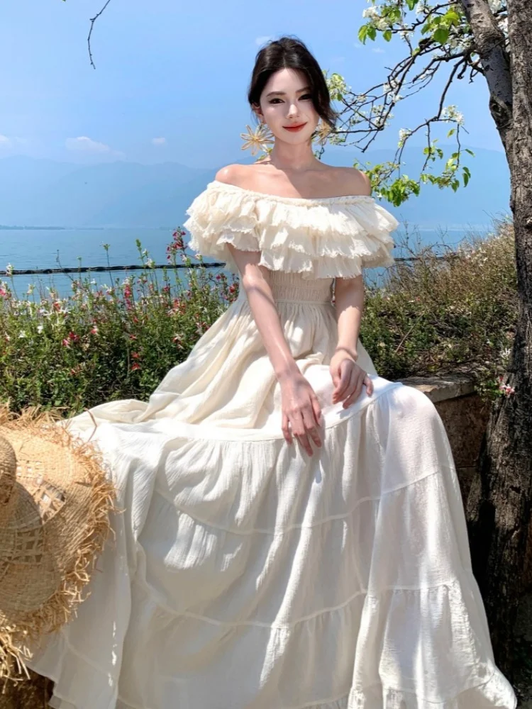 floor length dresses design Long Pleated Plus-Size Formal Dress with Long Sleeves Rose Gold / 22 main image 0
