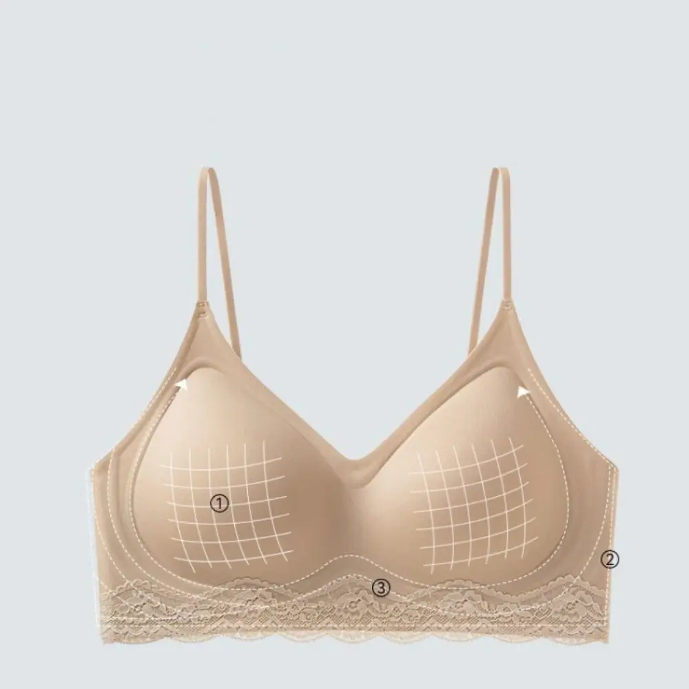 Simple Deep V Lace Wireless Bra Shockproof Push Up Underwear for Women Anti-sagging Lingerie Seamless Bra Gifts