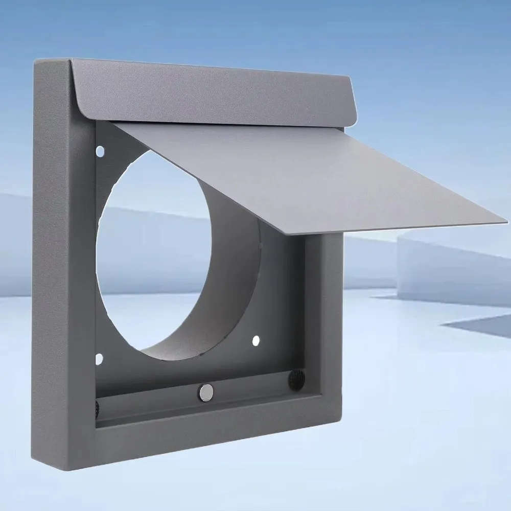 

New Efficient Metal Dryer Vent Cover 4 Inch Anti-Backdraft Ventilation Grille Weatherproof Safety Exhaust Hood Outdoor Wall