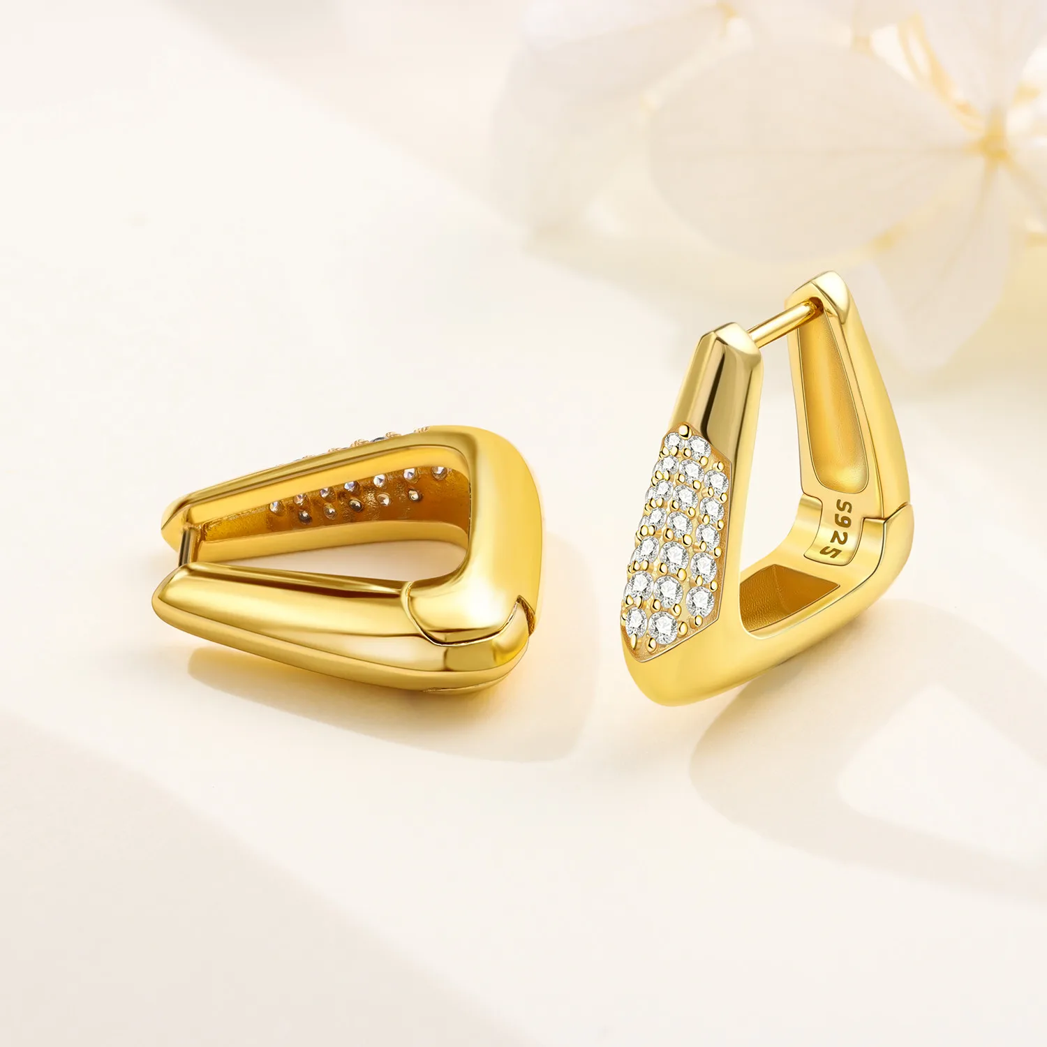 Panpoki s925 prata esterlina dourado simples temperamento brincos de argola versáteis para mulheres jóias presentes de festa originais