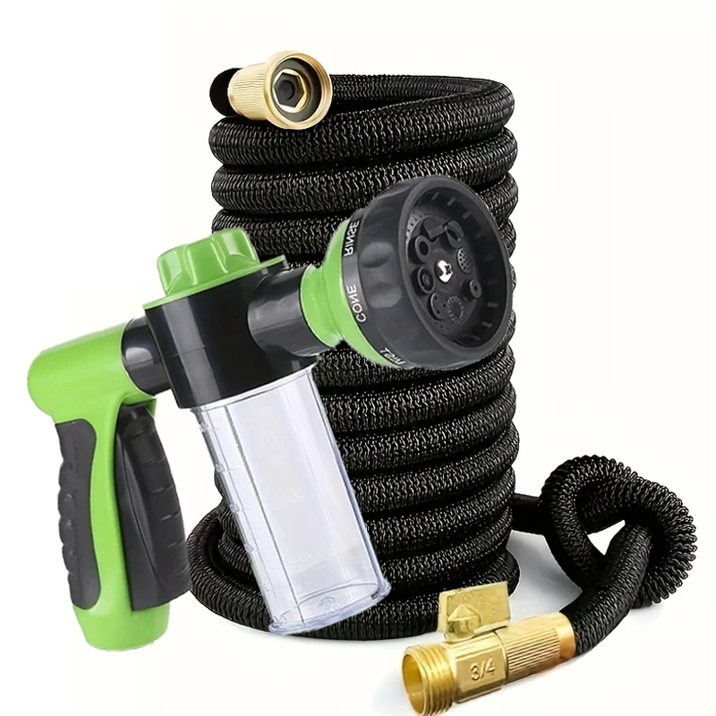 

Magic Hose High-Pressure Car Cleaning Water Gun Retractable Design with Metal Connector for Garden Farm