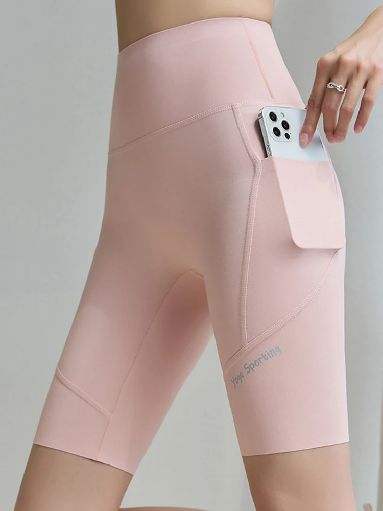High Waist Thin Yoga arkskin Pants Women's Spring Summer Cycling ket Fitn Exercise Tights High Waist Boting Pants