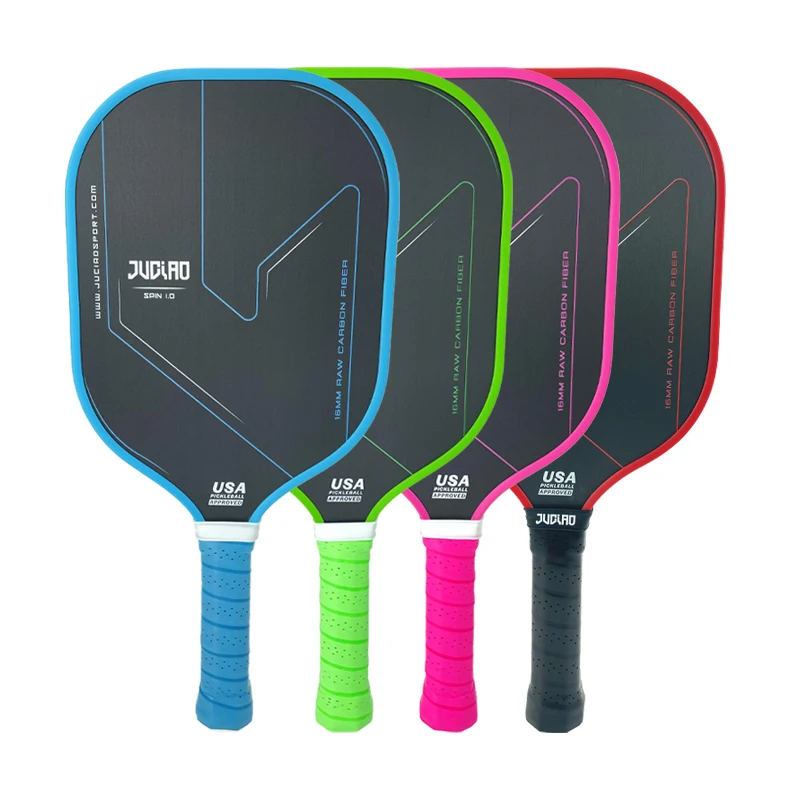 JUCIAO-Pickleball مجداف مع حافة رغوة ، Unibody T700 بالحرارة ، ألياف الكربون الخام ، وافق USAPA ، سطح محكم الدوران