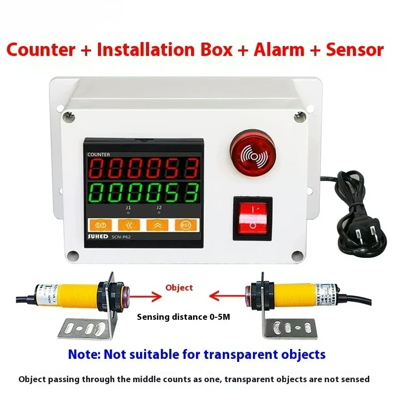 220V Infrared Induction Digital Counter For Industrial Conveyor With Reminder Alarm