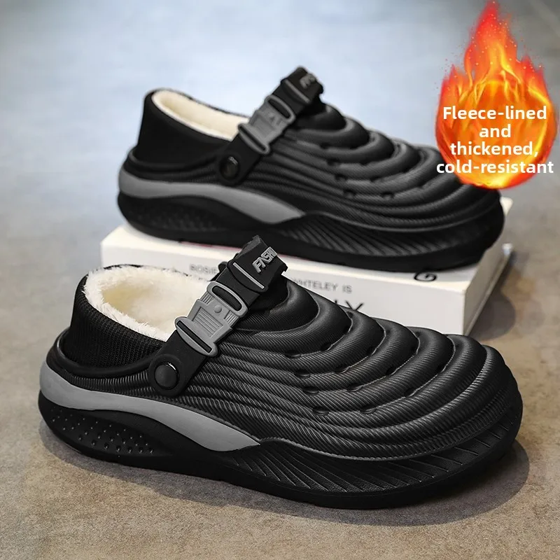 

Зимние тапочки Thiened Fce для мужчин, уличные, нескользящие, для вождения, хлопковые, большие размеры до 47, молодежные, модные, цветные, из ЭВА