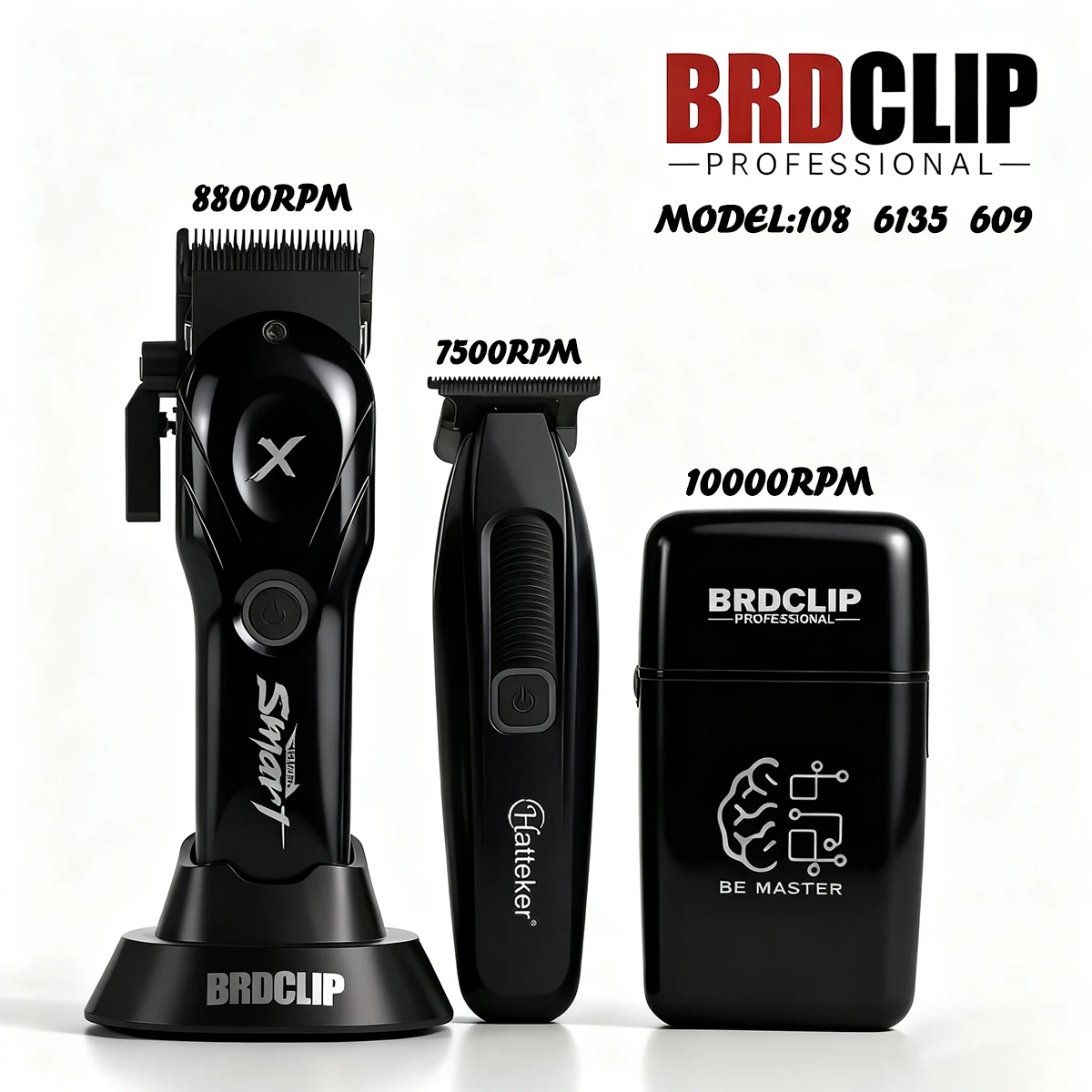 

Professional BRDCLIP Barbershop 108 6135 609 High Motor Trimmer Hair Clipper Electric Men Shaver Hair Finish Machine DLC Blade