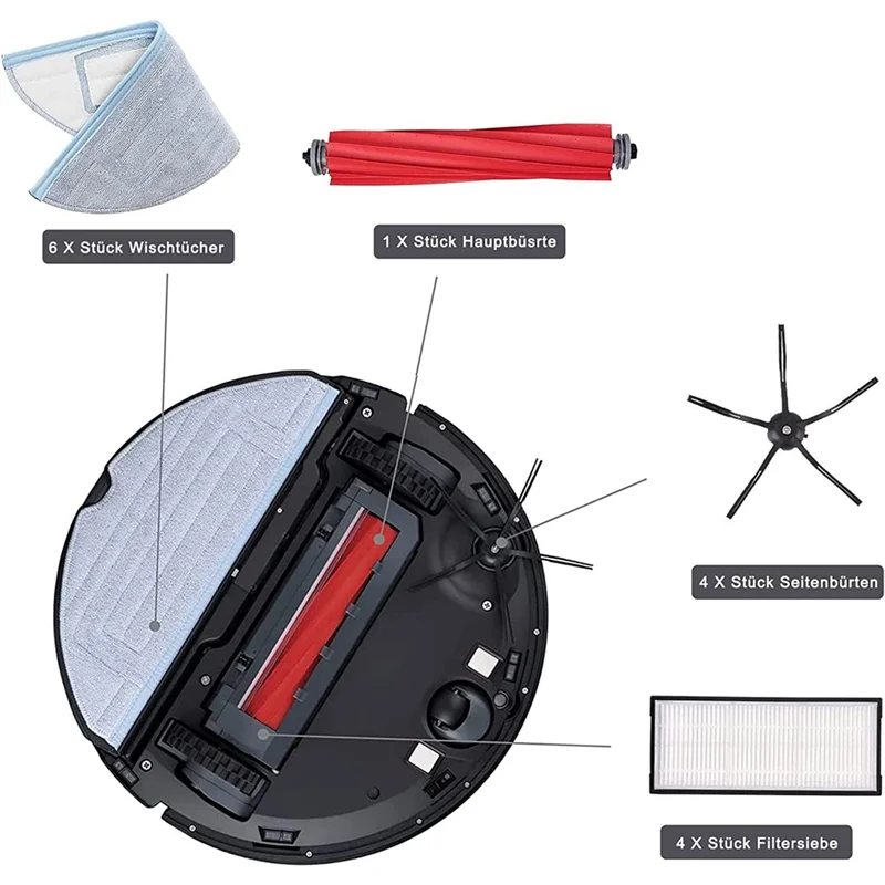 Roller Brush Rag Filter Side Brush Accessories for Roborock S7,S7 MAXV ULtra, S7 Pro Ultra, S7Max V Vacuum Cleaner Parts