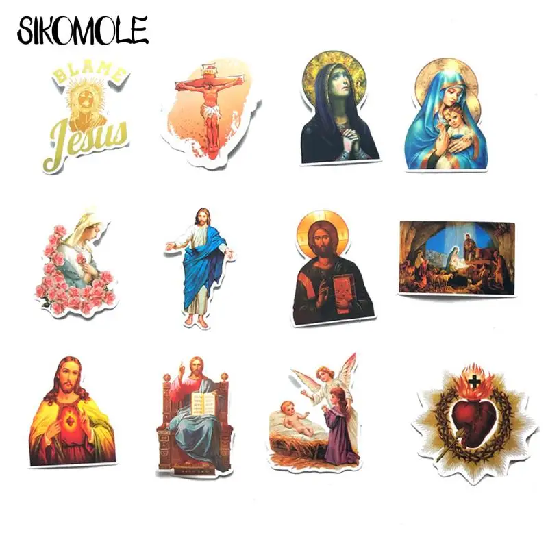 10/30/68pcs Cartoon Jesus Christian Prayer Stickers DIY Toys Luggage Motor Luggage Notebook Blessing Graffiti Decals Sticker F5